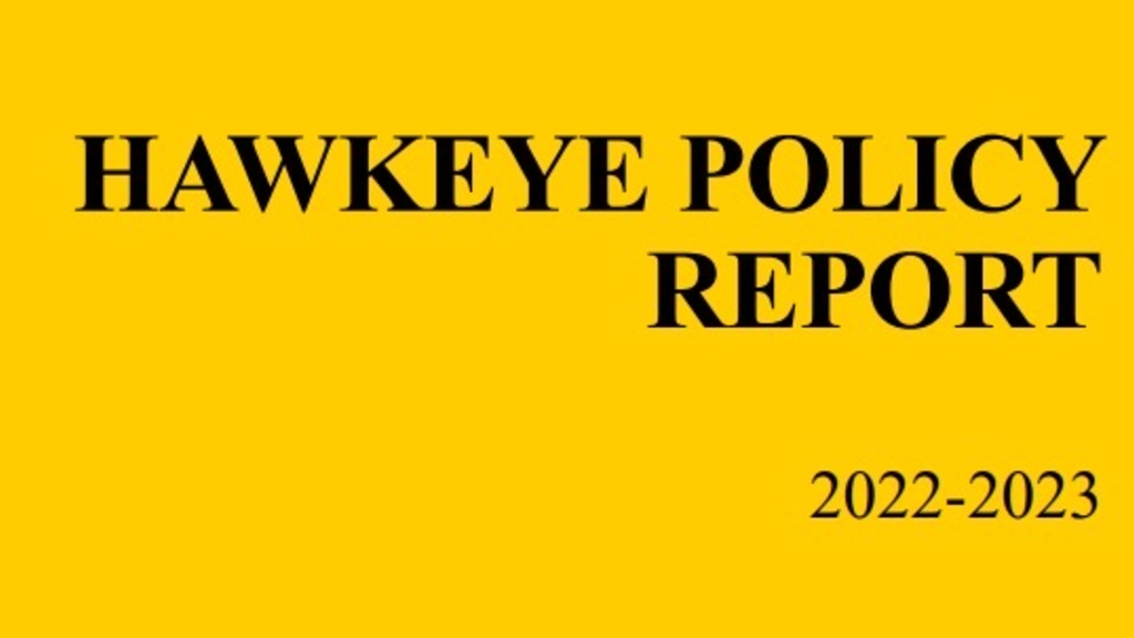 2022-2023 Hawkeye Policy Report cover